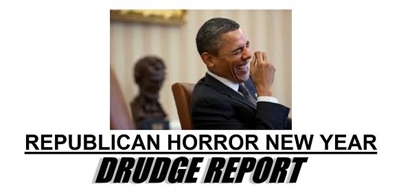 Drudge screencap Obama laughing over fiscal cliff deal