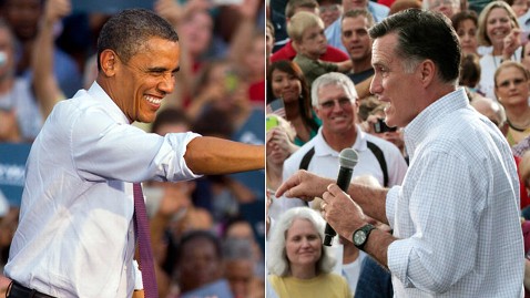 Obama and Romney campaigning