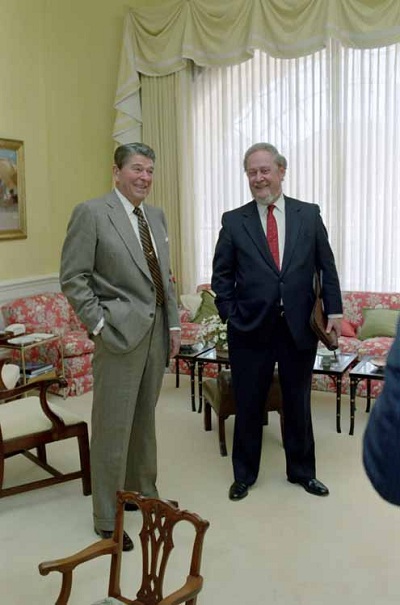 Judge Robert Bork with President Ronald Reagan